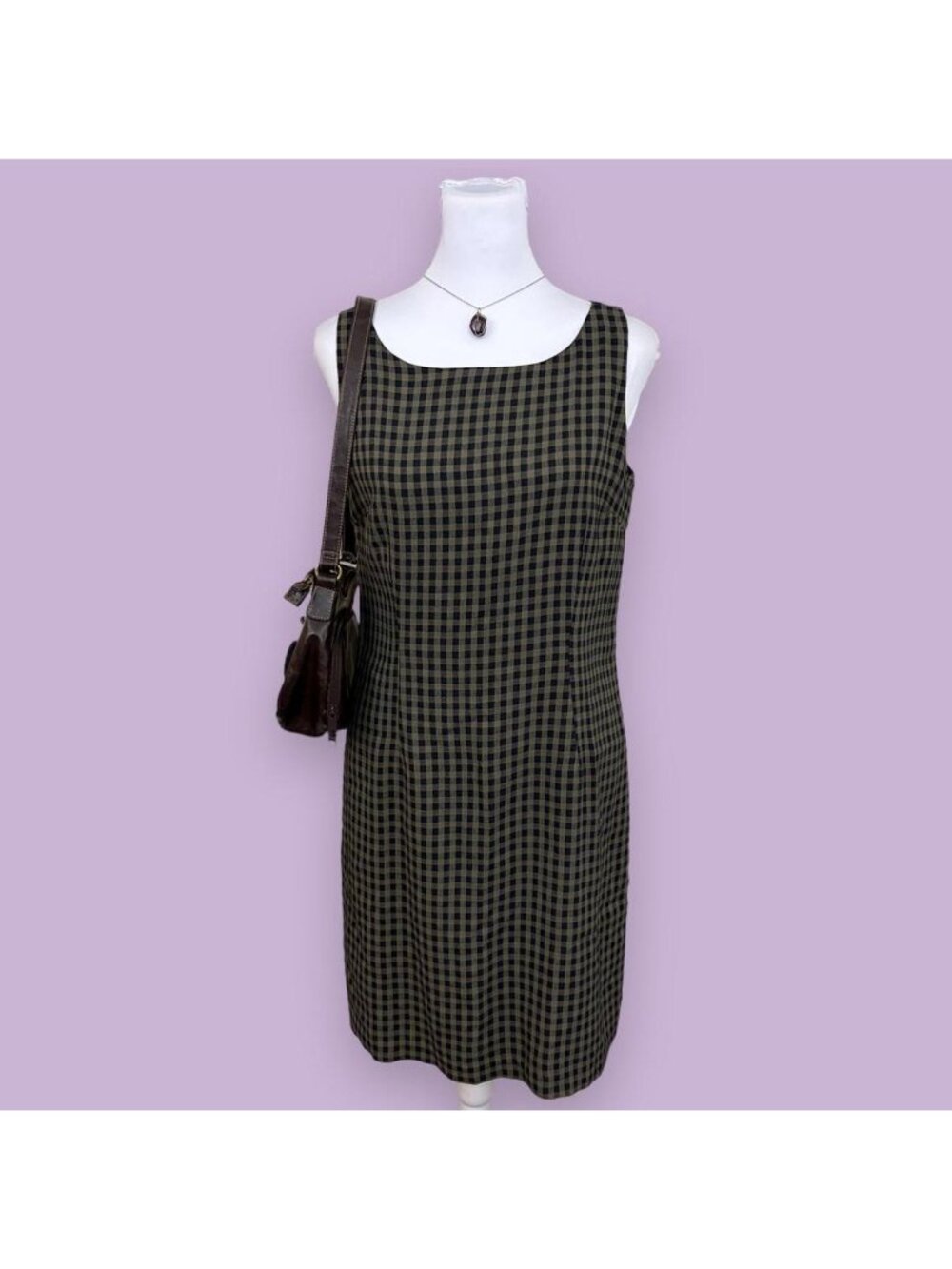 90s gingham grunge mini dress